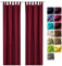 heimtexland ® Dekoschal Baumwolle Uni Blickdicht Vorhang Schlaufenschal Gardine Bordeaux Rot HxB 230x125 Typ625