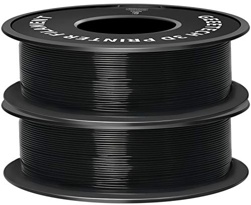 Geeetech PLA Filament 1,75 mm, 3D Drucker PLA Filament,1 kg pro Spule, 2 Spulen, Schwarz
