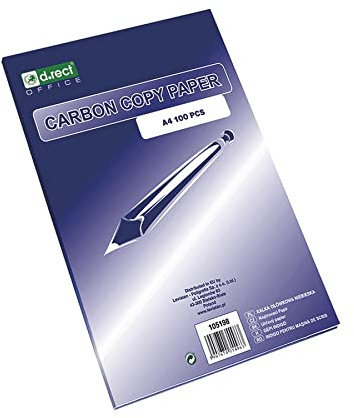D.RECT Lot de 100 feuilles de papier carbone pour écriture manuscrite Bleu Format A4