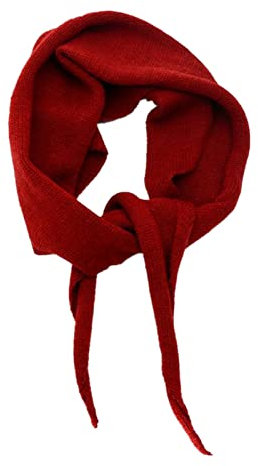 Yizelli 110x32cm Dreiecksmuster Strickschal für Frauen Einfarbig Herbst Winter Warm Schal (Weinrot)