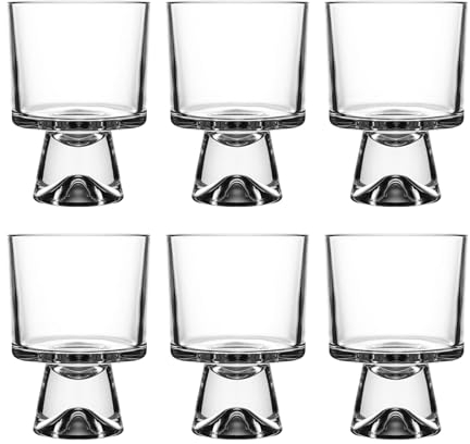 binsakao Dessertschalen aus Glas, Dessertbecher, niedliche Dessertschalen mit Fuß für Eiscreme, Obst, Pudding, Snacks, Salat, Gewürze, Eisbecher, Cocktail, Getränke, Party, 6 Stück, 300 ml