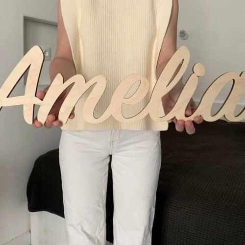 Ter Personlig träskylt för babynamn för barnkammare - personliga namnskyltar för barnrum rymdtema - anpassad babynamnskylt sovrumsdörr. (30 cm bredd)