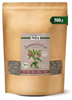 Biojoy Ekologiska vallörtsblad, torkade, skurna, vallörtste, 500 g | Vallört, löst örtte, Symphytum officinale L.