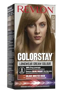 Revlon Colorstay Tinte Pelo Mujer, Coloración Permanente de larga duración, Incluye mascarilla potenciadora del color, Hasta 8 semanas de color, Tono 7.3 Rubio Dorado