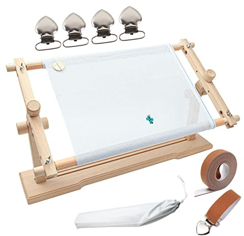 Rianpesn Supporto per Telaio da Ricamo ruotato Regolabile - Morsetto da scrivania per Telaio da Ricamo con Telaio da Ricamo - Supporto per Punto Croce a Mani libere per progetti di Cucito Artigianale