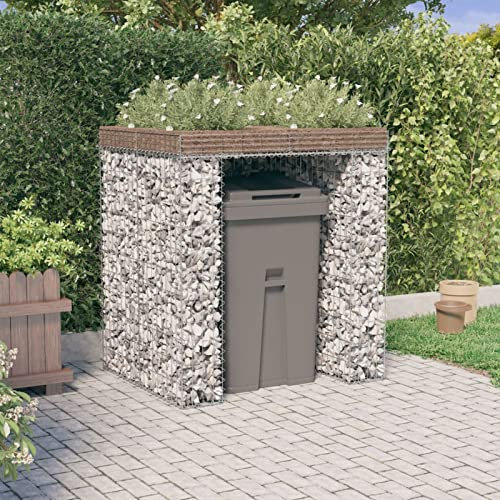 Homgoday Gabion - Pared para basura (110 x 91 x 120 cm, hierro galvanizado, cesta de gavion, cesta de malla de piedra, muro de contención exterior en espiral, jardinera de jardín, casa y jardín
