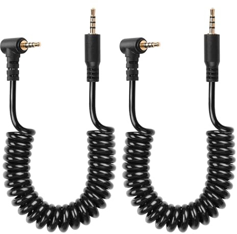 CERRXIAN Cavo audio da 2,5 mm TRRS a 4 poli maschio a maschio stereo audio ausiliario cavo arrotolato per videocamera, fotocamera, telecomando fotocamera, cuffie (M to ML)