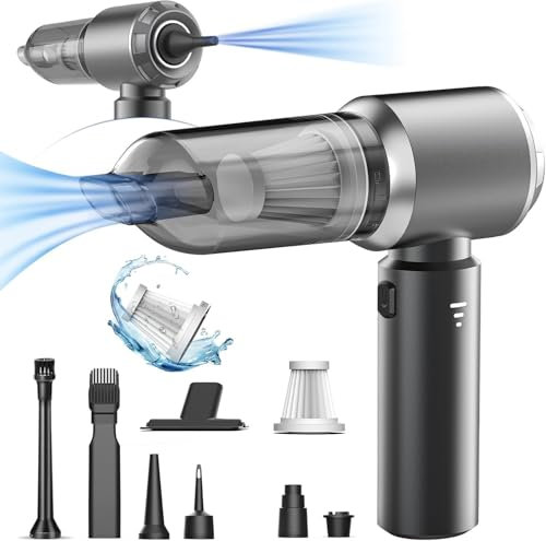 Kedifoai Aspirador de Mano, 26000Pa Mini Aspirador Recargable, Aspiradoras de Mano Coche 4 en 1 con Motor sin escobillas, Aspirador sin Cable para Coche, para Oficina Hogar