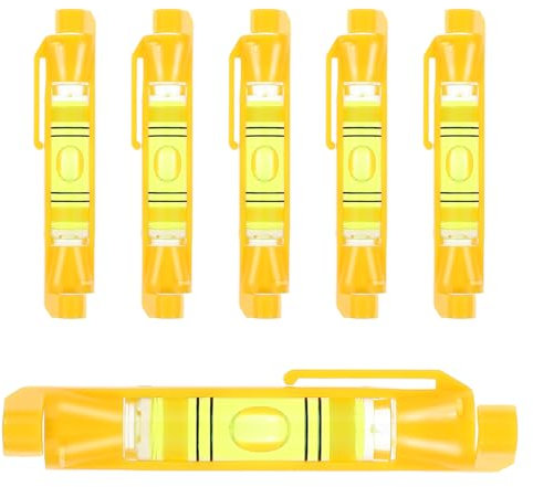 5PCS String Line Level Mini Hanging String Level Tools Bubble Spirit Post Level Measuring Layout Tools for Building Trades Bricklaying Tiling Engineering Surveying Metalworking(Yellow)