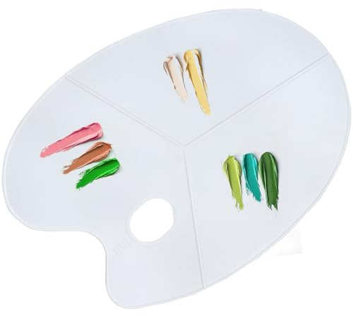 Roellgs 2pcs Paint Palette for Acrylic Paint ，39x28 cm ， Ideal Artist Palette for Acrylic Paint and all waterbased Paints – White Painting Palette with Hole for Thumb