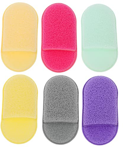 CTIRCHIU 6 Pezzi Spugne Esfolianti Idratanti in Materiale Non Lattice per Pulizia Viso, Rimuove Impurità e Eccesso di Sebo, la Detersione Quotidiana del Viso Colore Casuale