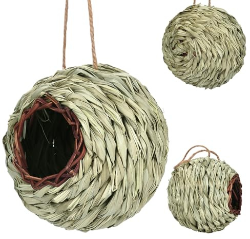 Hummingbird Nest,Ball Shape Small Bird Nest | Hand Woven Hangable Animal Hut Birdhouse for Garden Courtyard Balcony Outdoor Decoration