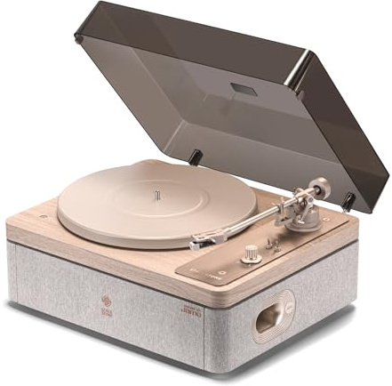 STACKSTONE DS07 Platine Vinyle Bluetooth 5.2 avec Haut-Parleurs accordés par JAMO, Suspension Anti-Vibration Double, Cellule AT3600L, Son Hi-FI, 33/45 Tours, Design Scandinave