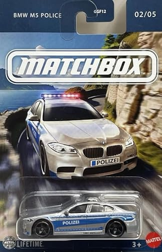 Matchbox BMW M5 Police [Silver & Blue] 02/05, 1:64 Scale Diecast Toy Vehicle