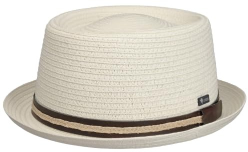 LIPODO Carignano Cappello Pork Pie Paglia Fascia in Pelle Prodotto in Italia Uomo Primavera Estate