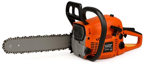 SVE Motosierra de Gasolina 52cc con Hoja de 50 cm – Arranque Rápido, Baja Vibración, Cadena de Alto Rendimiento, Ideal para Tala, Poda y Corte de Madera