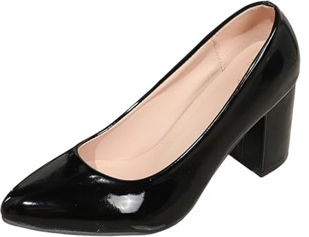 2026 Zapatos elegantes de tacón de bloque sólido para fiestas cómodas bodas ocasiones festivas, Negro , 42 EU