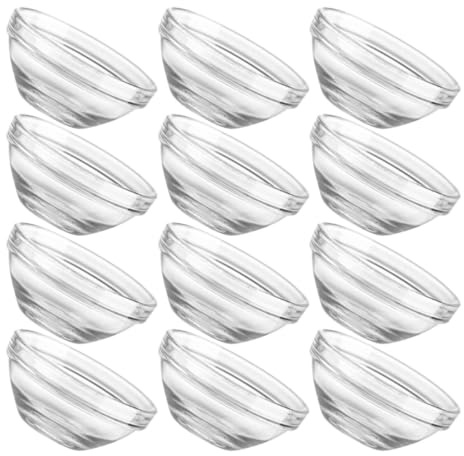 IMUSINICE Set di 12 Ciotole in Vetro da 75ml per Dessert e Insalate, per Cucina e Buffet, Piccole Scodelle Trasparenti Resistenti