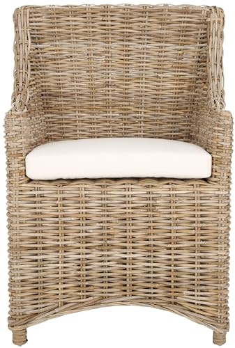 Safavieh Home Collection Ventura Brown and White Washed Arm Chair