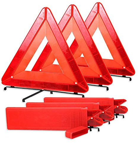 Reemky Faltbares Warndreieck LED-Sicherheitsauto/Straßenrandreflektierendes Notdreieckreflektor-Blinklicht (3PCS)