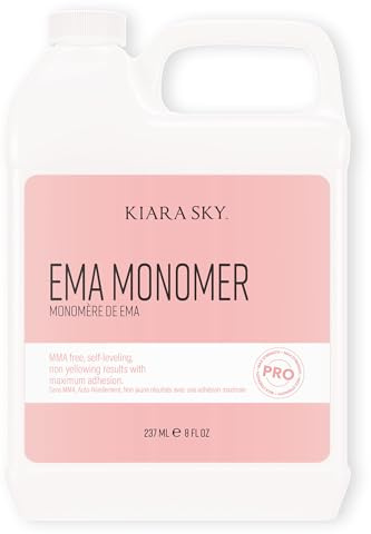 Kiara Sky EMA Monomer - Professional Acrylic Nail Liquid, 8 Fl Oz