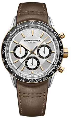 Raymond Weil Freelancer herrklocka - 7741 - S51-65021 - rund - mekanisk kronograf med automatisk uppdragning, pengar, Boite 44 mm