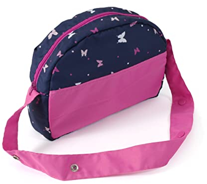 Bayer 2000-Bayer Chic 2000-Sac, Sac à Langer, Accessoire de poupée, 853-33, Papillon, Bleu Marine/Rose