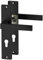ERGO line CUBE garnitures de porte carrées, noires, poignée avec serrure intégrée serrure à cylindre ensemble de poignées avec rosette longue, garniture de porte, poignée, tige carrée de 7 mm