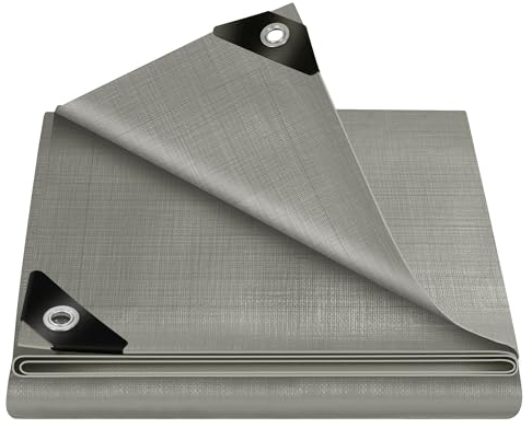 WOLTU Bâche de Protection en PE 280g/m², 1,5x2 m, Housse de Protection Étanche pour Bois, avec Œillets Muiti-Usage, Gris