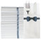 JEBBLAS Lot de 50 serviettes jetables en tissu, poche intégrée pour couverts, fête de mariage, serviettes blanches au toucher lin, pré-pliées pour argenterie, imprimé nœud papillon