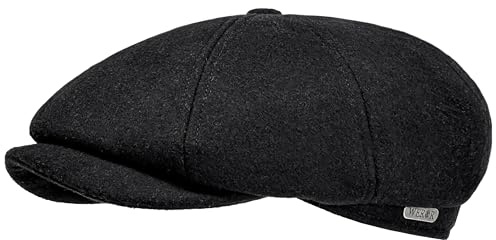 WEROR Schiebermütze Herren – Flatcap Schirmmütze Mütze mit Schirm - Wintermütze mit Steppfutter - Herbst/Winter – WEROR-439.1 (60, Schwarz)