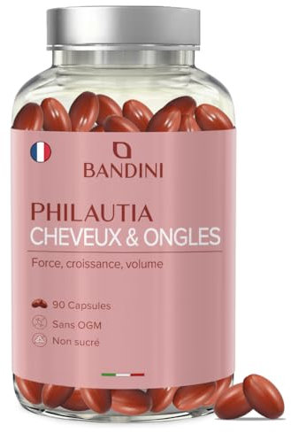 Bandini® Cheveux et Ongles 90 Capsules pour 3 mois | Complément avec oméga-3, vitamines, minéraux et acides aminés | Croissance et Volume Hair & Nails | Soutien fortifiant pour cheveux et ongles forts