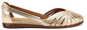 Frau - Ballerina ragnetto in Pelle Laminata, Oro, 38