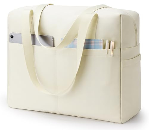 KALIDI Shopper Tasche Damen Handtasche Groß Uni Tasche Damen-Shopper Tote Bag Schwarz FüR Arbeit, BüRo, strandtasche (Beige)