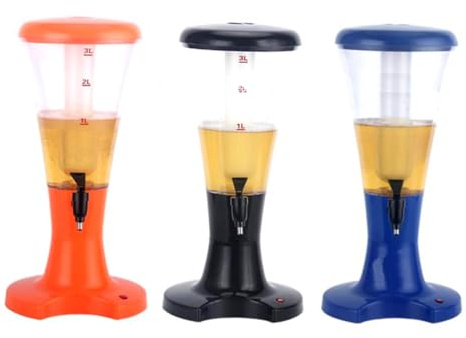 BIUDECO Distributore di Birra a LED da Tavolo 3l Nero, Spillatore Multifunzionale per Bevande Fredde, Succhi e Birra, con Luci Colorate a Basso Consumo per Bar, Feste e Casa
