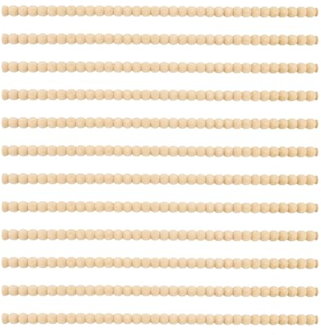 12pcs Garniture Décorative en Bois, 40cm Mignon Demi-Bobine Perles Moulure en Bois Brut 3D Bâton Moulage Perles pour Bricolage Décoration Murale Armoire Meubles Étagère Fenêtre Porte