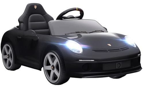 AIYAPLAY Macchina Elettrica per Bambini con Licenza Ufficiale RUF GT, Auto Elettrica per Bambini 3-5 Anni con Telecomando, Avvio Lento, Cintura di Sicurezza, Luci, Musica e USB, Nero