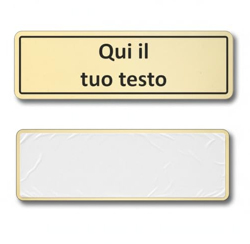 Targhetta Ottone Personalizzata | Targa Cassette Postali Adesiva – Targa per Posta Casa/Ufficio – Montaggio Facile, Alta Durabilità Esterno Interno (Ottone Lucido 1mm, Misura 150x50mm)