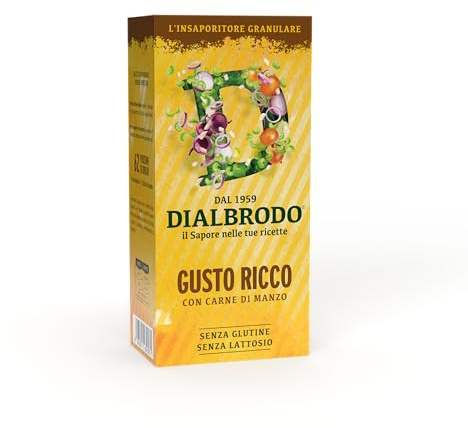 DIALBRODO Gusto Ricco, Insaporitore Granulare con Carne di Manzo e Olio Extravergine di Oliva, Barattolo da 250gr
