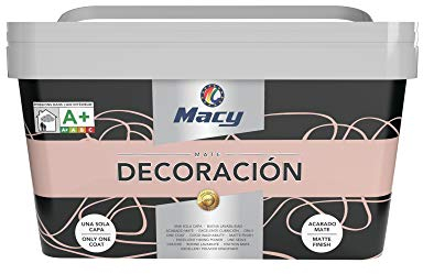 Macy Peinture plastique mate pour décoration intérieure, excellente couverture, finition parfaite. Couleur vintage rose. 4 litres
