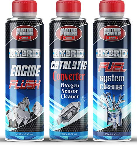 MotorPower Care Hybrid Engine Fuel Additive Engine Flush Catalytic Converter Cleaner Kit 3 cans