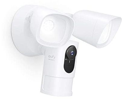 eufy Security Floodlight Camera, 2K, No Monthly Fees, Weatherproof, Built-in AI, Non-stop Power (Existing Outdoor Wiring Required, Weatherproof Junction Box Included) (Renewed)