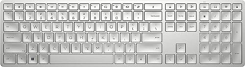 HP 970 Programmable Wireless Keyboard | Bluetooth | 2.4 GHz Wireless | SMART Backlit | 20+ Programmable Keys | HPAC | AES-128 Encryption | Connect Up-to 3 Dev | Rechargeable | 6 months Battery Life