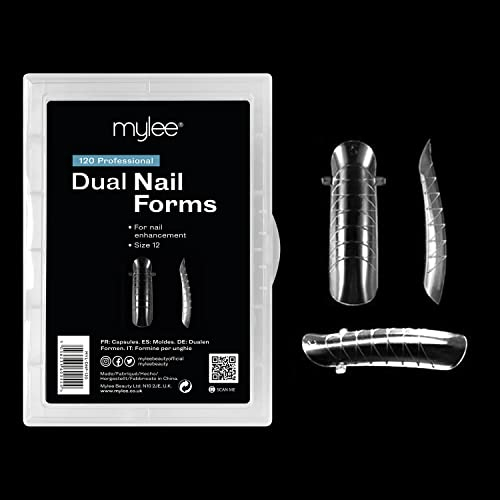 Mylee duale Nagelformen - 12 Größen zur Auswahl – wiederverwendbar, 120 Nagelformen für Mehrfachanwendungen – für Nagelverlängerungen