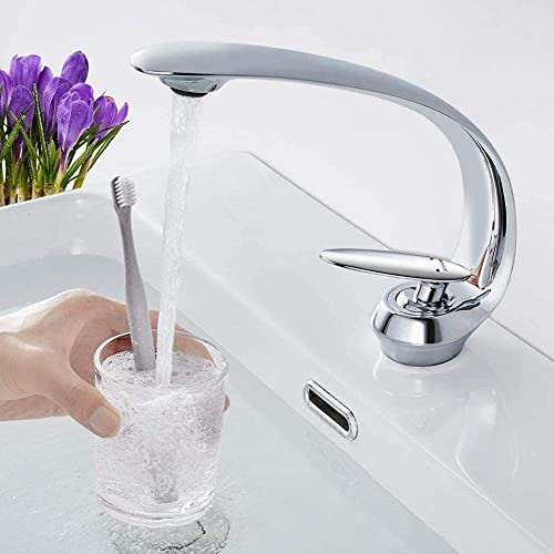 MRXFN Vase Wasserhähne, Badarmatur Waschtischmischer Einhebel-Waschtischarmatur for Bad und Küche Edelstahl Einhandarmaturen Küche