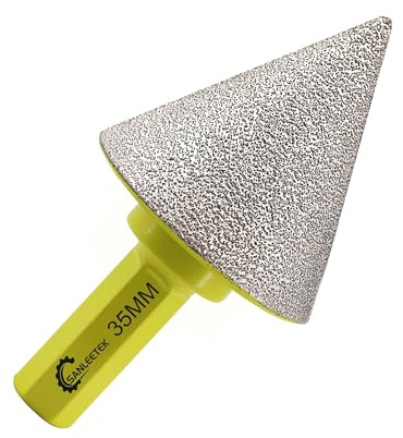 Punta per Smusso Diamantata - 35mm Fresa Diamantata con Gambo Esagonale Fori Sagomatura Allargamento Pulizia dei Fori Esistenti in Piastrelle Porcellana Ceramica Granito Marmo SANLEETEK