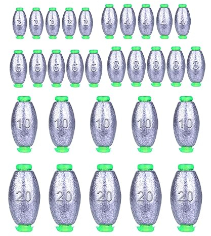 Angeln Drop Shot, 30Pcs Angelgewichte Blei, Angelblei Grundblei, Drop Shot Blei Set für Outdoor-Sportarten und Seefischerei Angeln Sinker 2g/4g/6g/8g/10g/20g