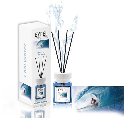 EYFEL Vassdiffusorer – diffusorset med kallt vatten vasser, 120 ml oljediffusorpinnar, badrums- och hemdofter, doftpinnar, heminredning