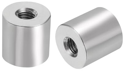 QUARKZMAN 5pcs M8 Rond Connecteur Écrous, 304 Inox Acier Accouplement Écrou 20mm/0.79 Longueur Manchon Tige Barre Goujon Écrou pour Support, M8x20x20mm