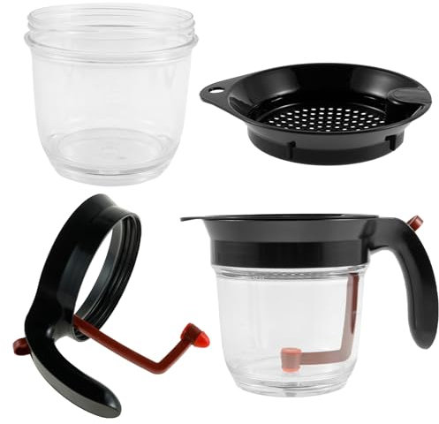 Fat Separator with Bottom Release, 4 Cups or 1000ml Broth Gravy Separator Measuring Cup and Oil Strainer Plastic Soup Oil Separator Fat Skimmer for Gravy Sauces and Other Liquids